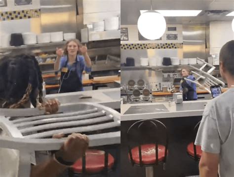 waffle house metal chair|waffle house fight.